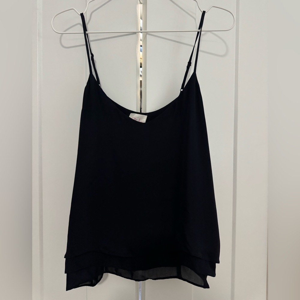 Parker Black Sleeveless Crop Camisole